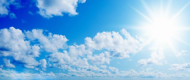 Blue sunny sky with clouds - Photo, image