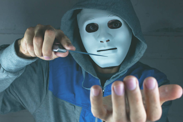 Robber With Gun Threatening Someone To - Фото, изображение