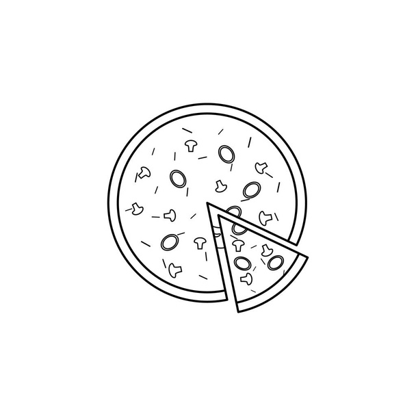 ikona Pizza. Element typu fast food dla mobilnych aplikacji sieci web i koncepcji. Cienka linia ikona na projektowanie stron internetowych i rozwój, rozwój aplikacji. Premium ikona na białym tle - Wektor, obraz