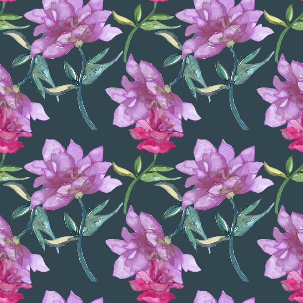 Flowers background, seamless pattern - Zdjęcie, obraz