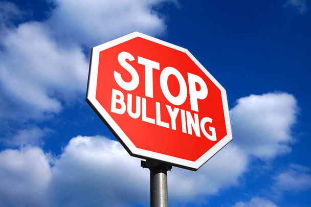 Stop bullying sign, sky in background. - Zdjęcie, obraz