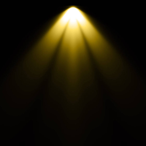 Luz amarilla en fondo negro, fondo foco
 - Foto, Imagen