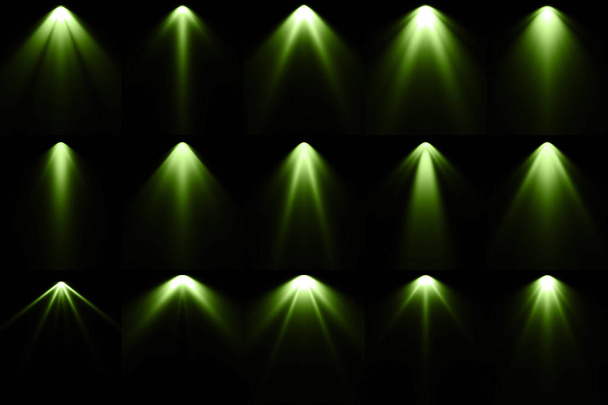 Luce verde su sfondo nero, sfondo riflettore
 - Foto, immagini
