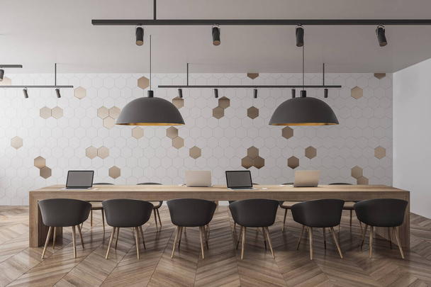Contemporary conference room interior with furniture. 3D Rendering  - Valokuva, kuva