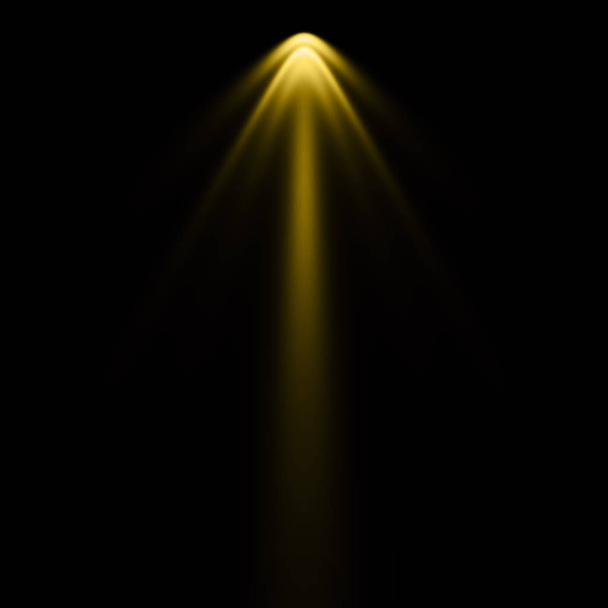 Luz amarela no fundo preto, fundo holofote
 - Foto, Imagem