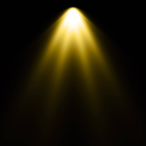 Yellow light at black background, spotlight background - Photo, Image