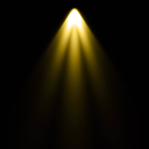 gelbes Licht auf schwarzem Hintergrund, Scheinwerferhintergrund - Foto, Bild