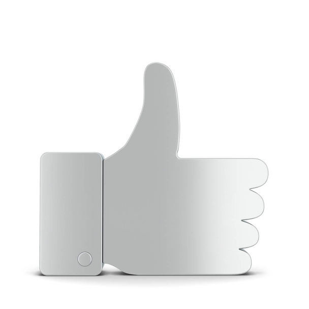 Like thumb up social network symbol. 3d illustration isolated on white background  - Φωτογραφία, εικόνα