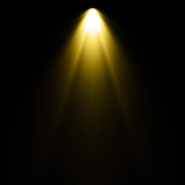 Luz amarela no fundo preto, fundo holofote
 - Foto, Imagem