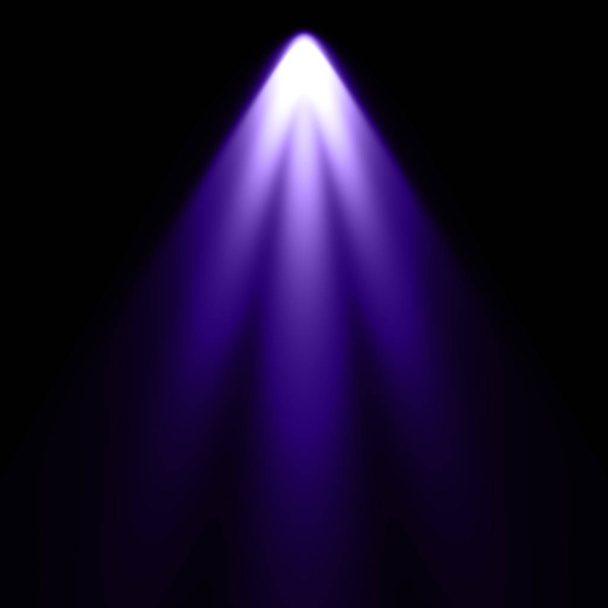 violettes Licht auf schwarzem Hintergrund, Scheinwerferhintergrund - Foto, Bild