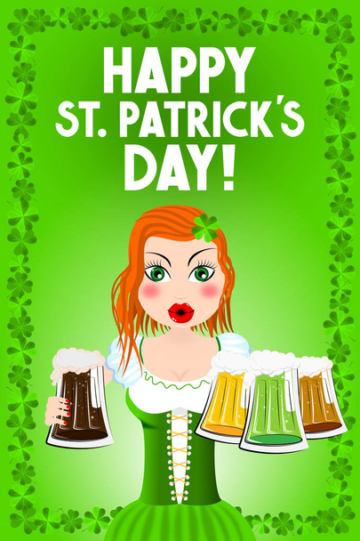Happy St Patrick's Day - kartı, illüstrasyon - Fotoğraf, Görsel