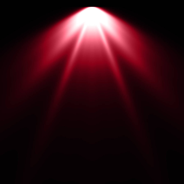 Rotlicht auf schwarzem Hintergrund, Scheinwerferhintergrund - Foto, Bild