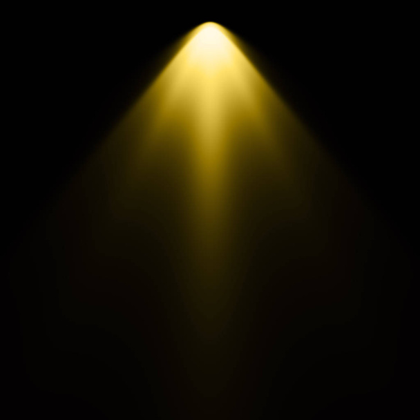 Žluté světlo na černém pozadí, pozadí reflektor - Fotografie, Obrázek