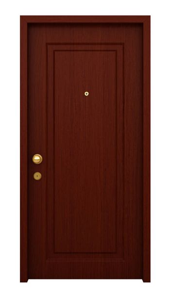 3d render of wooden door with frame isolated on white background - Valokuva, kuva