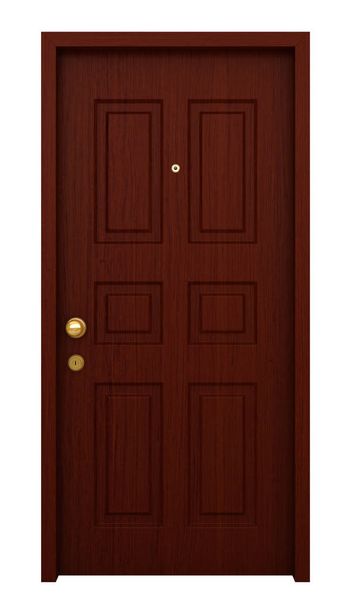 3d render of wooden door with frame isolated on white background - Photo, Image