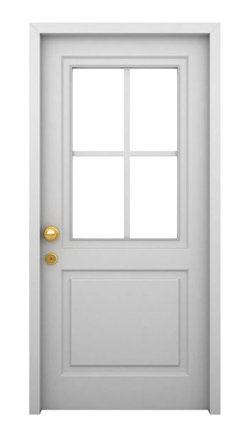 3d render of white door with frame isolated on white background - Valokuva, kuva