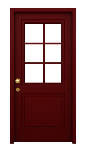 3d render of door with frame isolated on white background - Valokuva, kuva