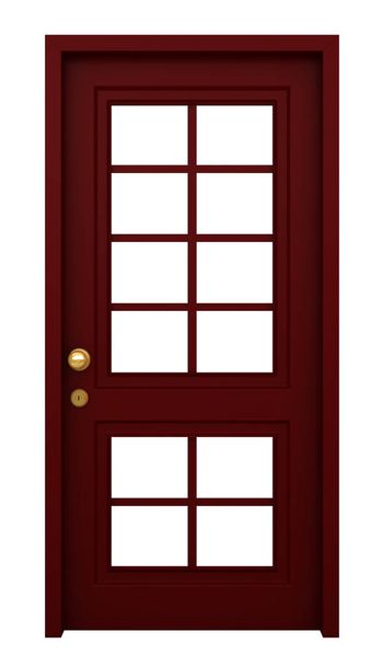 3d render of door with frame isolated on white background - Photo, Image