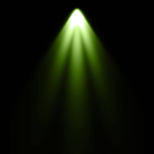 Green light at black background, spotlight background - Photo, Image