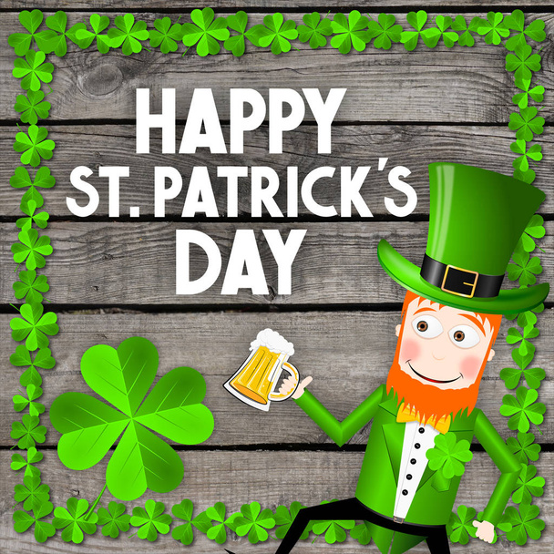 Happy St. Patrick's Day - karta, ilustracja - Zdjęcie, obraz