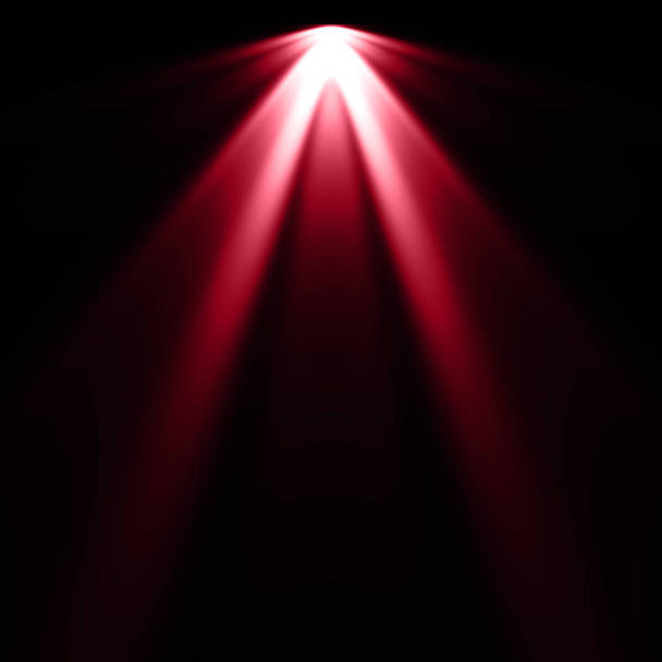 Rode lampje op zwarte achtergrond, achtergrond van het middelpunt van de belangstelling - Foto, afbeelding