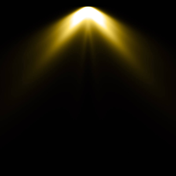 Žluté světlo na černém pozadí, pozadí reflektor - Fotografie, Obrázek