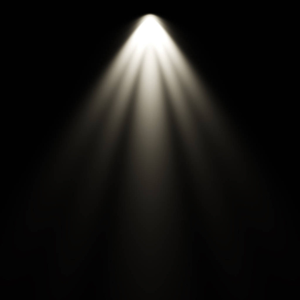 Weißes Licht auf schwarzem Hintergrund, Scheinwerferhintergrund - Foto, Bild