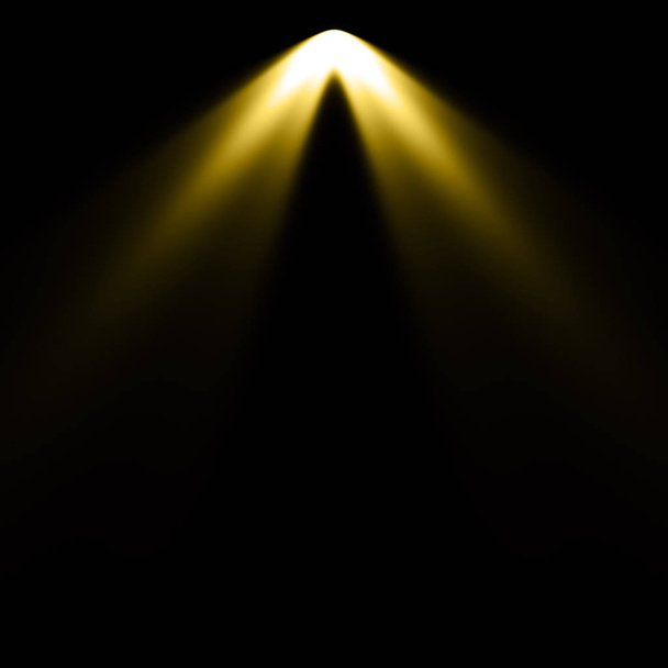 Yellow light at black background, spotlight background - Photo, Image