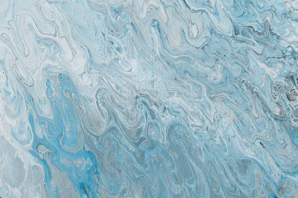 Abstract blue background, paints mix decorative texture - Φωτογραφία, εικόνα