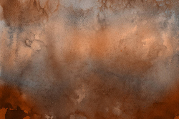 Watercolor  brown decorative texture. Abstract  background - Φωτογραφία, εικόνα
