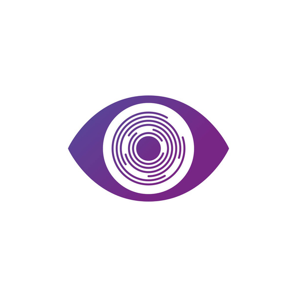 Futurisztikus Retina futurisztikus körökben a szem, a személyiség szem azonosítása, a Modern szemet ábrázoló ikonra. Vektoros illusztráció elszigetelt fehér background. - Vektor, kép