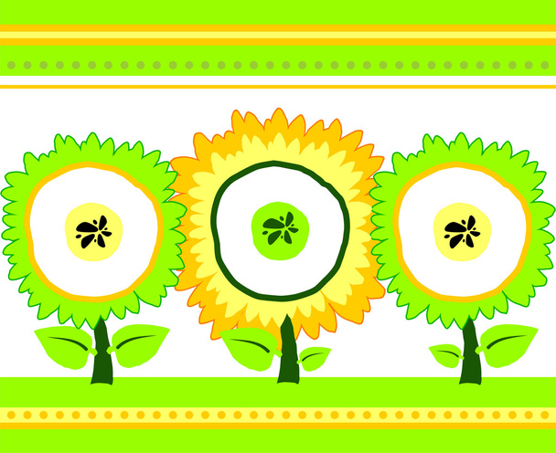 Abstract rural flowers - Vector, Image