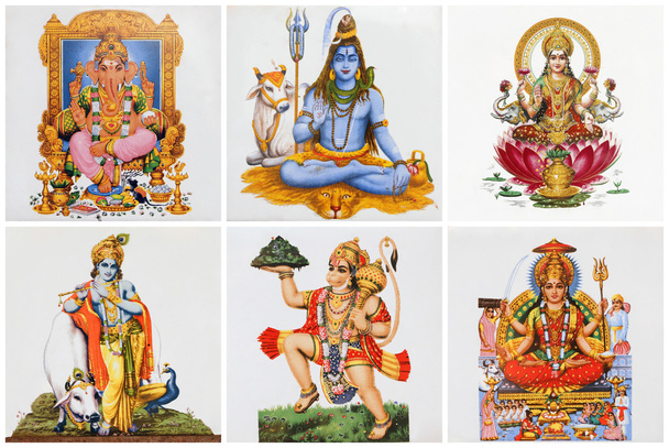 αφίσα με Ινδούς θεούς στα κεραμικά πλακίδια - Φωτογραφία, εικόνα