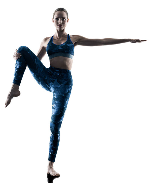 woman fitness pilates excercises silhouette  - Foto, Imagen