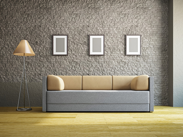 Livingroom with sofa - Valokuva, kuva