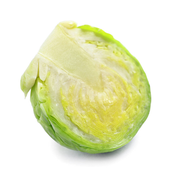 Fresh cut Brussels sprout on white background - Photo, Image