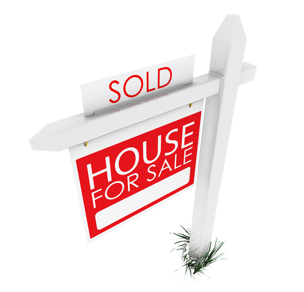 3d: Real Estate Sign: Home Sold - Foto, imagen