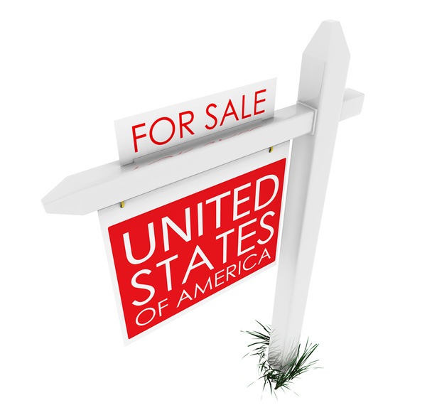 3d: Real Estate Sign: USA for Sale - Foto, immagini