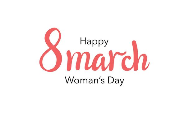 Boldog női nap betűk tipográfia poszter. Nemzetközi womans nap meghívó tervező - Vektor, kép