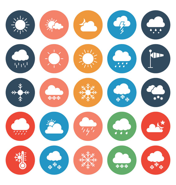 Conjunto de iconos vectoriales de material meteorológico que puede modificar o editar fácilmente
 - Vector, Imagen