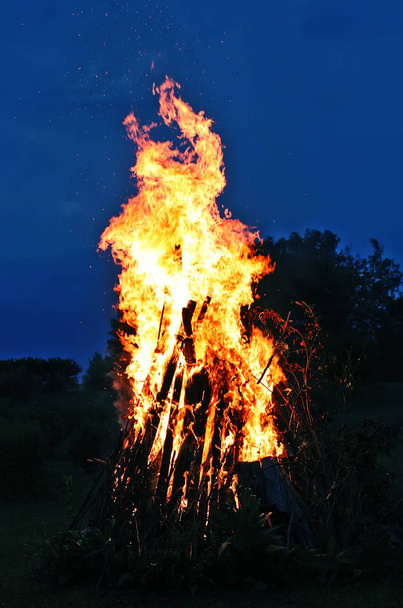 Bonfire flame outdoors - 写真・画像