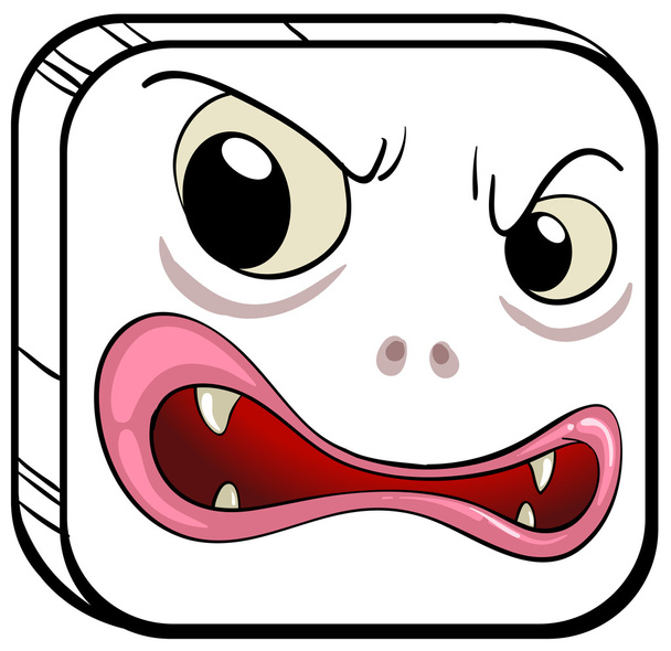 A square shaped face - Vector, Image