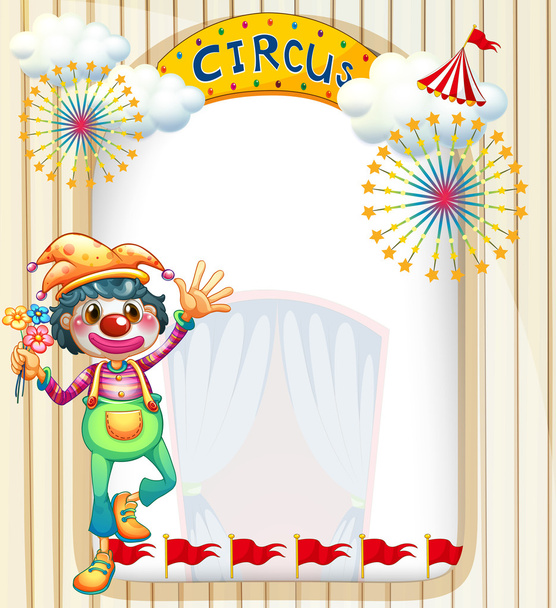 Clown am Zirkuseingang - Vektor, Bild