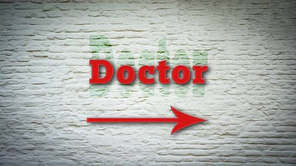 Wall Sign to Doctor - Photo, Image