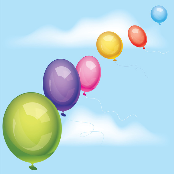 vector ballonnen in de lucht - Vector, afbeelding