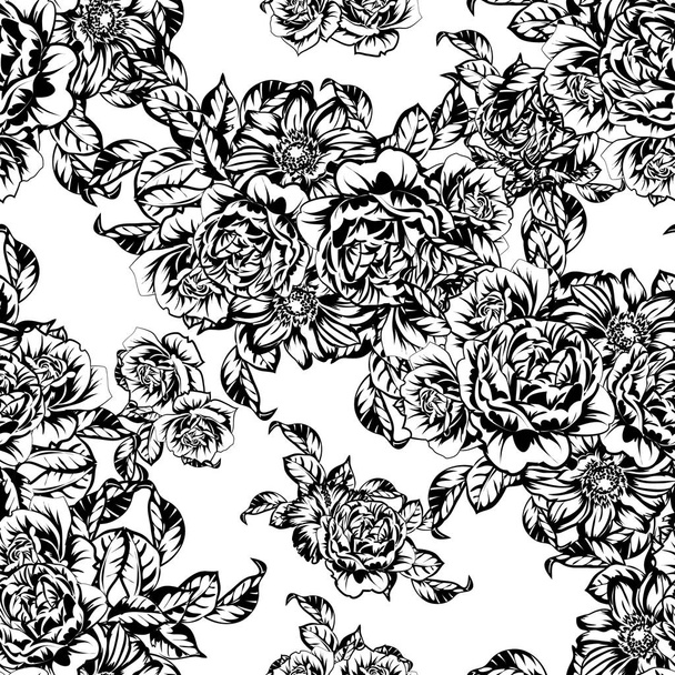 vector illustration of vintage flowers pattern backdrop - Вектор,изображение