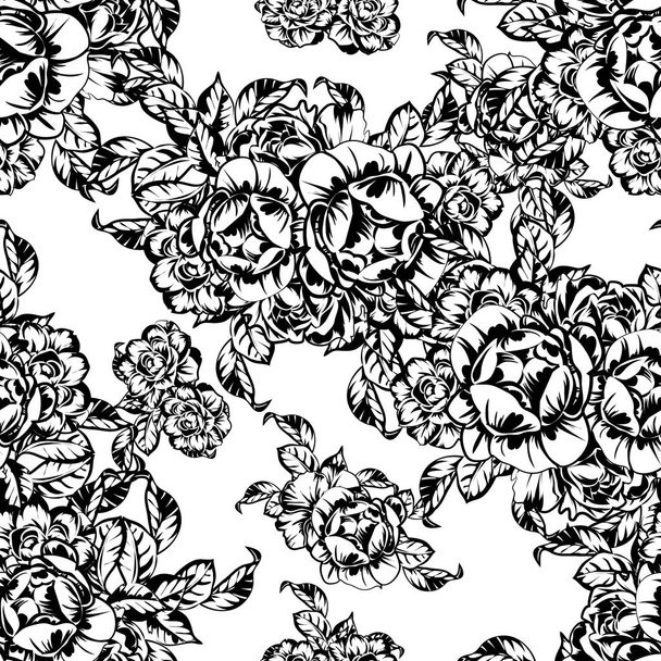 vector illustration of vintage flowers pattern backdrop - Vector, afbeelding