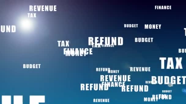 daňové den koncept slova vyskakování nad modrým pozadím - Záběry, video