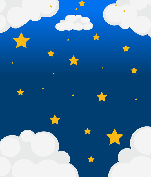 Небо с яркими звездами
 - Вектор,изображение