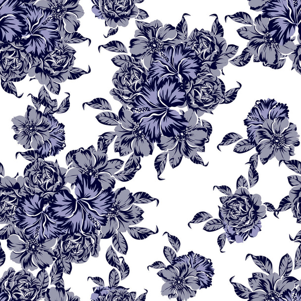 vector illustration of vintage flowers pattern backdrop - ベクター画像